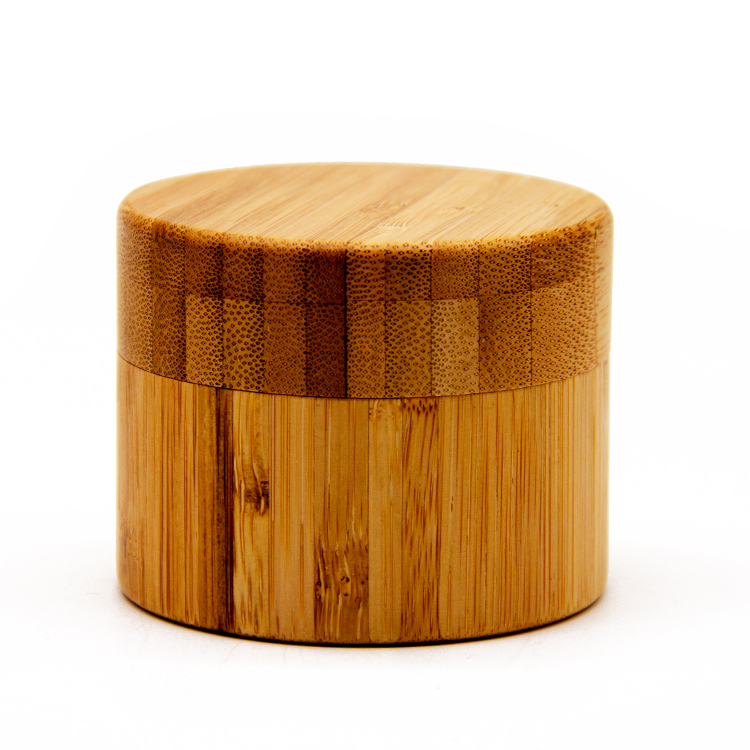 New Fashion Natural Products Round Shape 150G White Plastic Pp Cosmetic Bamboo Cream Jar