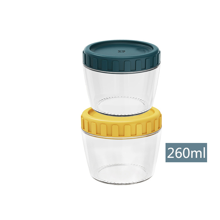 New Fashion Stackable Wide Mouth Glass Jar Airtght 260ml Preservation Glass Jar with Plastic Lid Sealed Food Pot