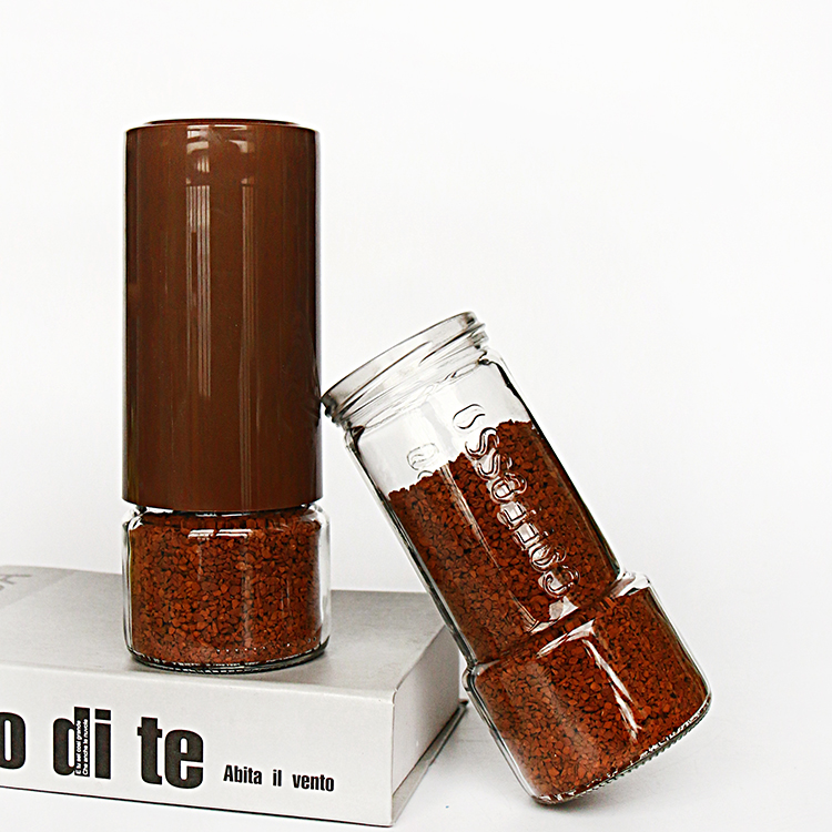New Glass Coffee Jar with Tall Plastic Cap Set