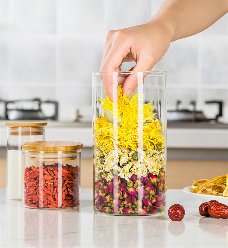 New Glass Storage Jar With Sealed Lid Multigrain Jar Kitchen Supplies