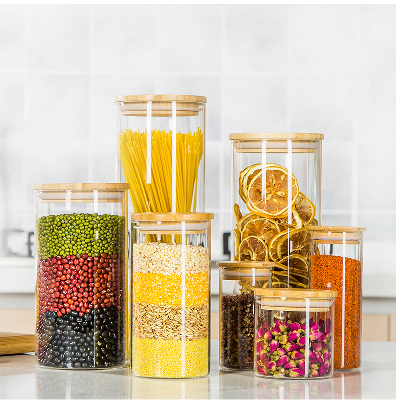 New Glass Storage Jar With Sealed Lid Multigrain Jar Kitchen Supplies