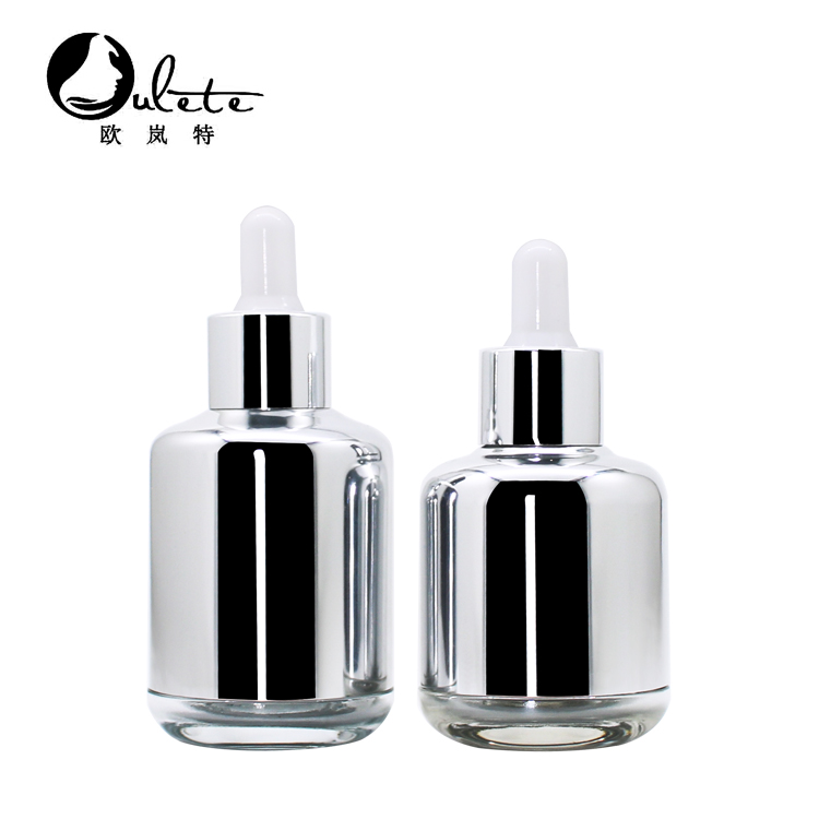 New Golden/Silver 30ml 50ml Luxury Glass Dropper Bottle For Essential Oil