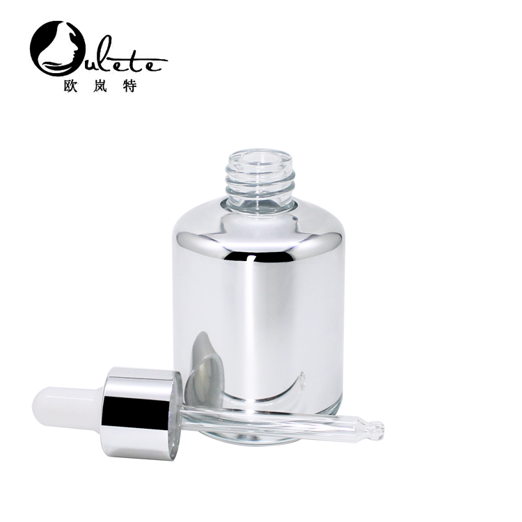 New Golden/Silver 30ml 50ml Luxury Glass Dropper Bottle For Essential Oil