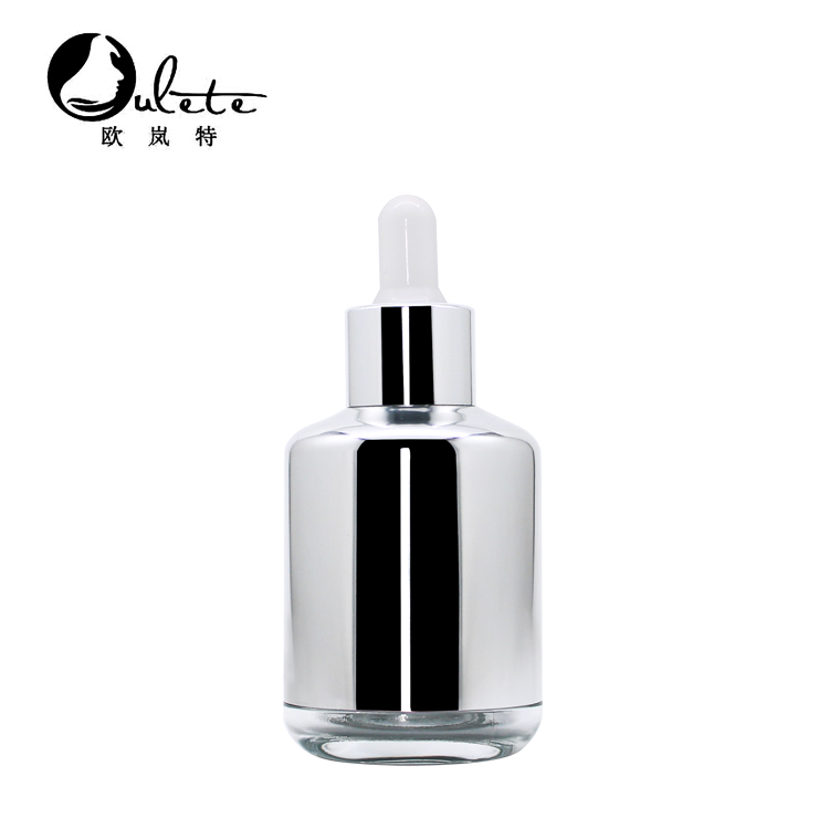 New Golden/Silver 30ml 50ml Luxury Glass Dropper Bottle For Essential Oil