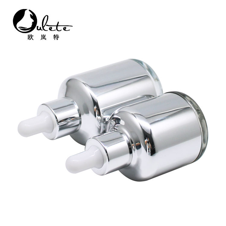 New Golden/Silver 30ml 50ml Luxury Glass Dropper Bottle For Essential Oil