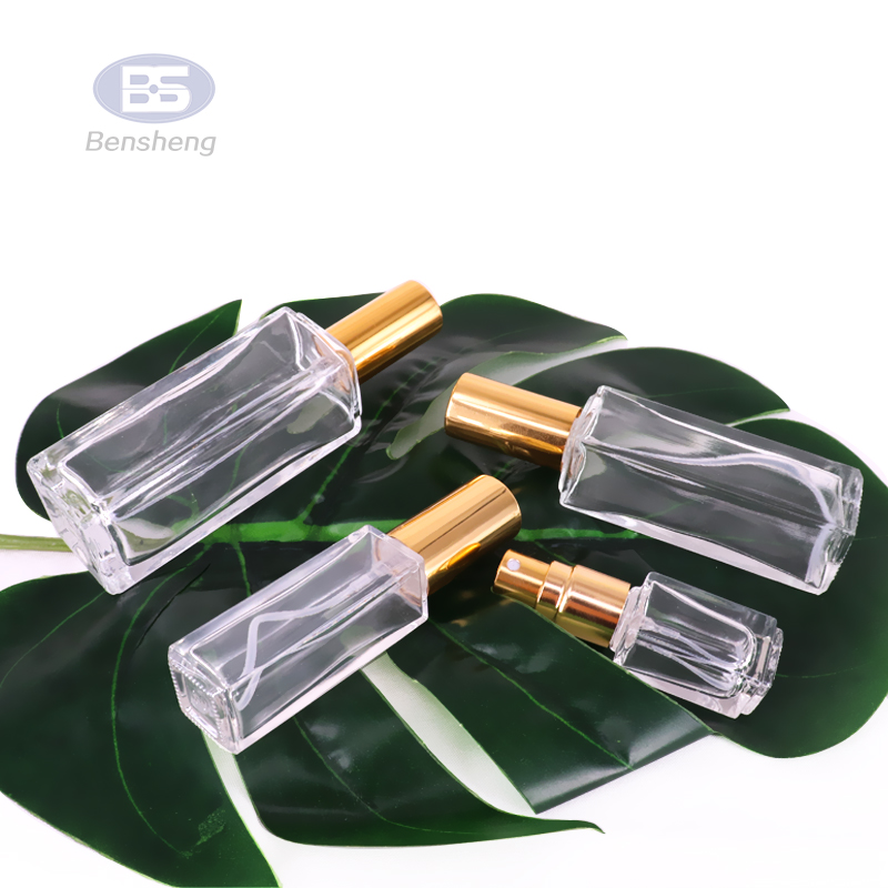 New Inventions Cosmetic Packaging 10ml 30ml 50ml 100ml Empty Clear Square Glass Perfume Bottle With Spray
