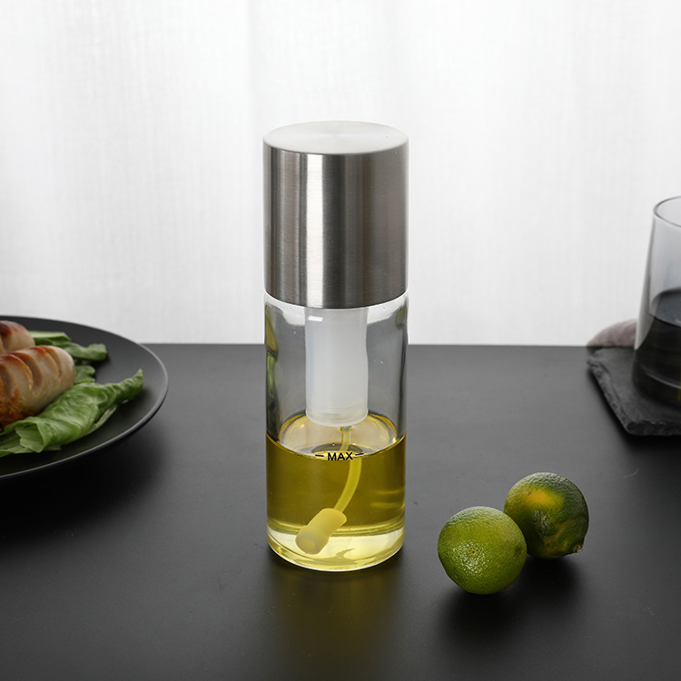 New Kitchenware BBQ  Pizza Express Oil Pump Storage Bottle  with Glass Jar