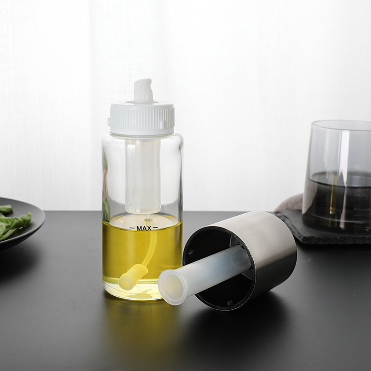 New Kitchenware BBQ Pizza Express Oil Pump Storage Bottle with Glass Jar
