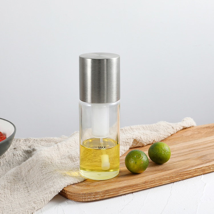New Kitchenware BBQ Pizza Express Oil Pump Storage Bottle with Glass Jar
