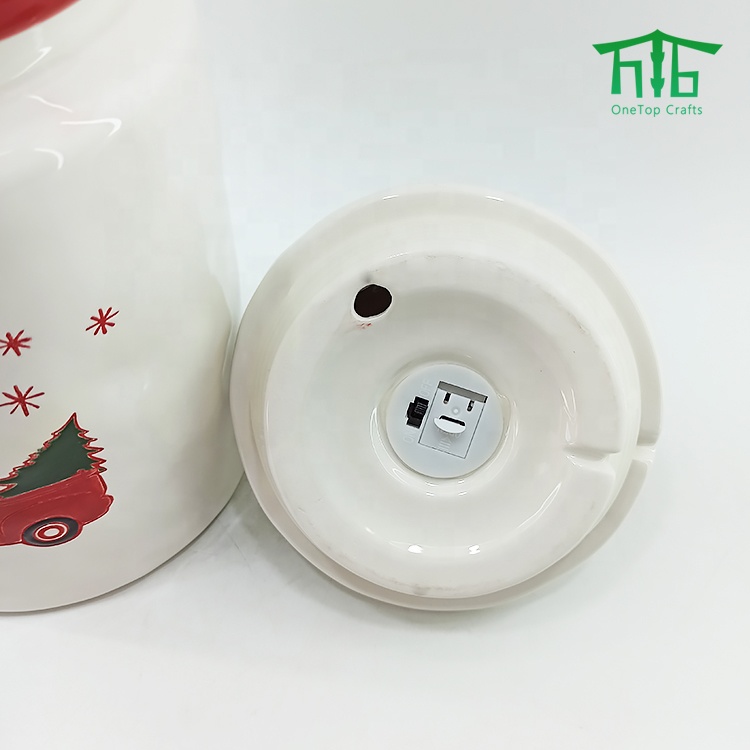 New LED CERAMIC AIRTIGHT CANISTER Christmas COOKIE JAR with LED lights on Lid Kitchen Food Containers Storage Boxes