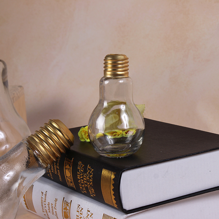 New Light Bulb Shaped Clear Custom Glass Juice Bottle for Bar