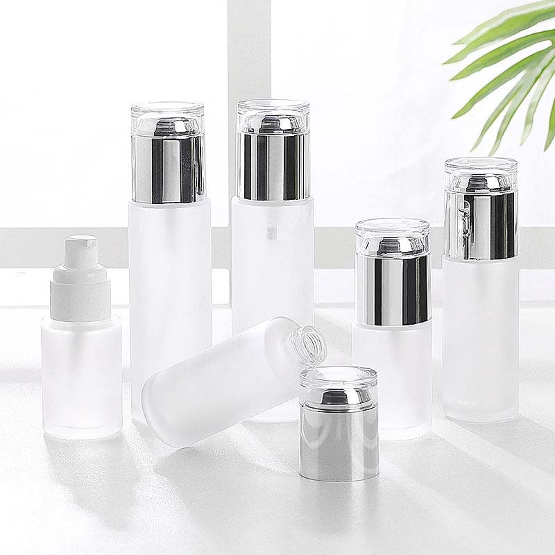 New Luxury Cosmetic Packaging Cosmetic Glass Jar Cream Container and Lotion Pump Bottles