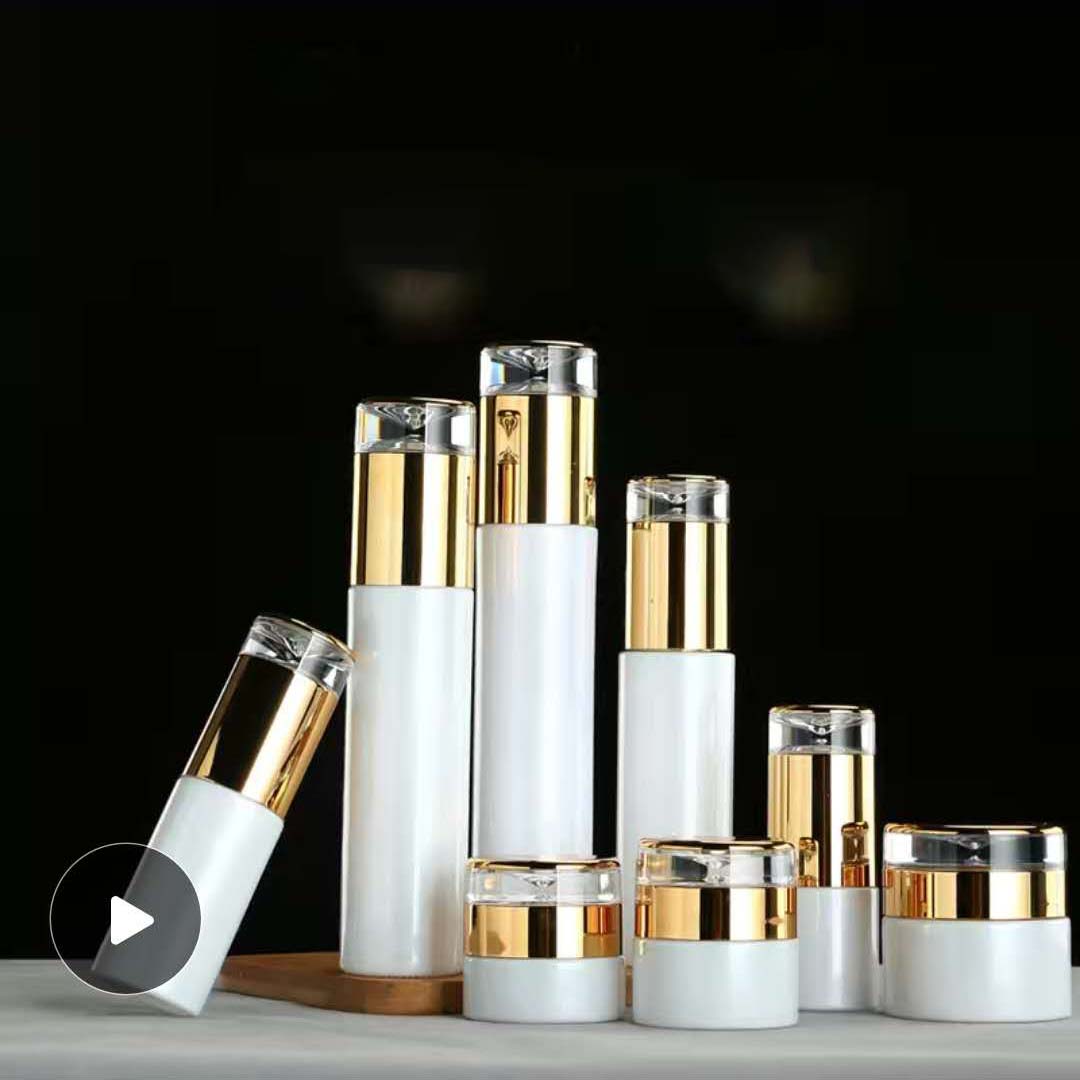 New Luxury Cosmetic Packaging Cosmetic Glass Jar Cream Container and Lotion Pump Bottles