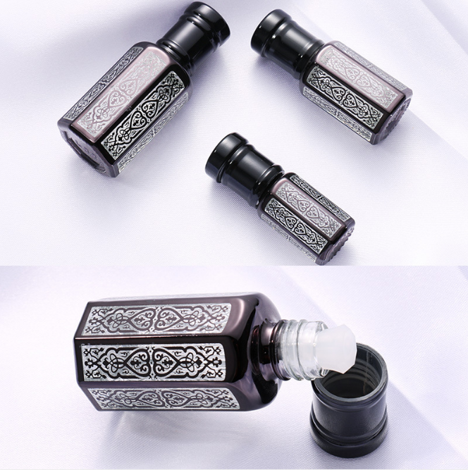 New Luxury Hot Sale black gold sliver red Empty 5ml Round Essential Oil Glass Bottle, Small Dropper Bottle for liquid perfume