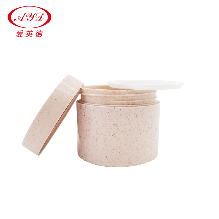 New Material Eco-Friendly Wheat Straw Biodegradable Plastic Cosmetics Jar Double Wall 50Gram 200Gram