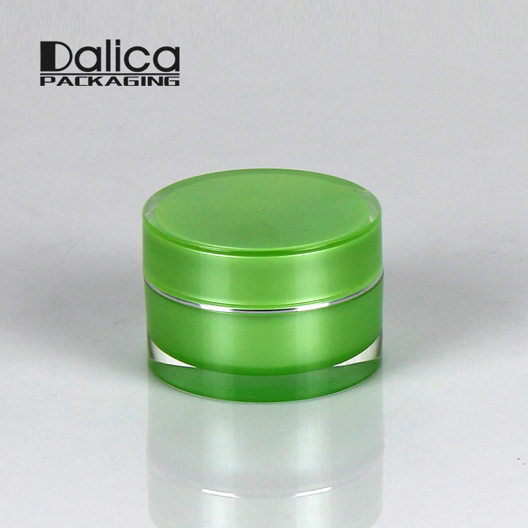 New Material Round Green Acrylic Cosmetic 100ml 150ml 200ml Cream Jar