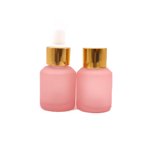 New Mold Thick Wall Dark Clear Green Rose Red Pink Cosmetic Serum Frosted 30ml Glass Bottle With Dropper