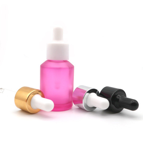 New Mold Thick Wall Dark Clear Green Rose Red Pink Cosmetic Serum Frosted 30ml Glass Bottle With Dropper