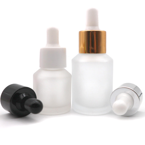 New Mold Thick Wall Dark Clear Green Rose Red Pink Cosmetic Serum Frosted 30ml Glass Bottle With Dropper
