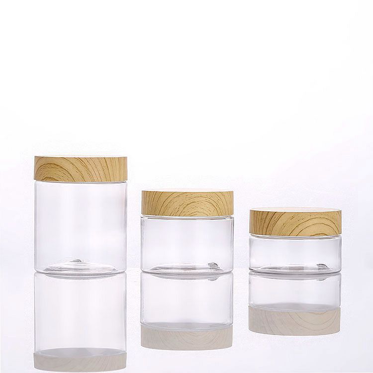 New PET Wide Mouth Cosmetics Jar with Screw plastic Lids Storage 200ml 300ml 400ml 500ml 800ml 1000ml