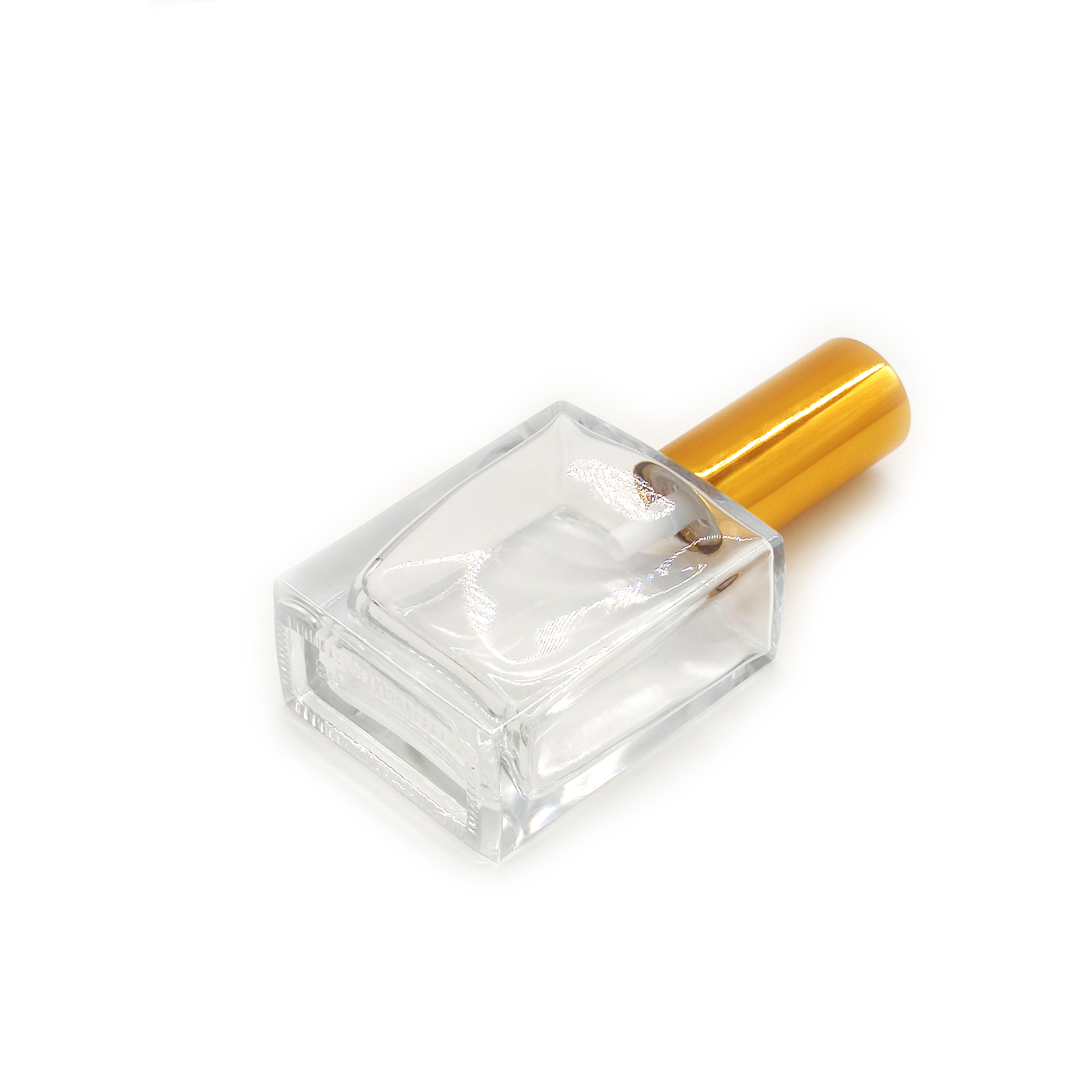 New Patter Gold Square Perfume Bottle 30ml 50ml 100ml Transparent Glass Perfume essential oil Bottle with Spray