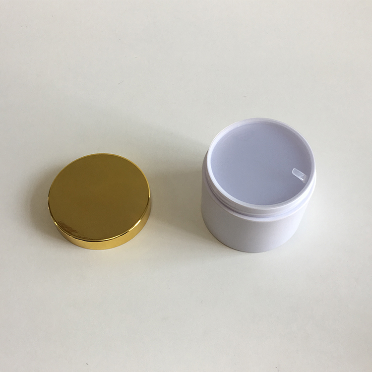 New Plastic PETG Item High Quality Solid White Wide Mouth, 250g Cosmetic Plastic Jar With Luxury Gold Lid