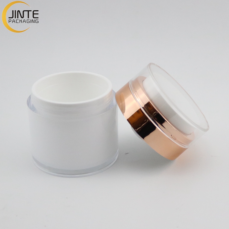New Produc Plastic Cosmetic Packaging Rose Gold Lid PETG Jar 200ml 100ml Scrub Packaging Jar 8OZ 60Z 5OZ 4OZ 3OZ 2OZ 1OZ