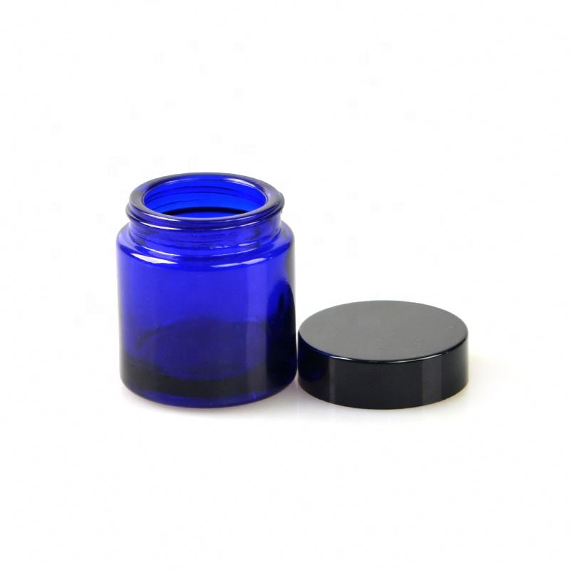 New Product 100Ml Essential Blue Glass Bottle And Jar