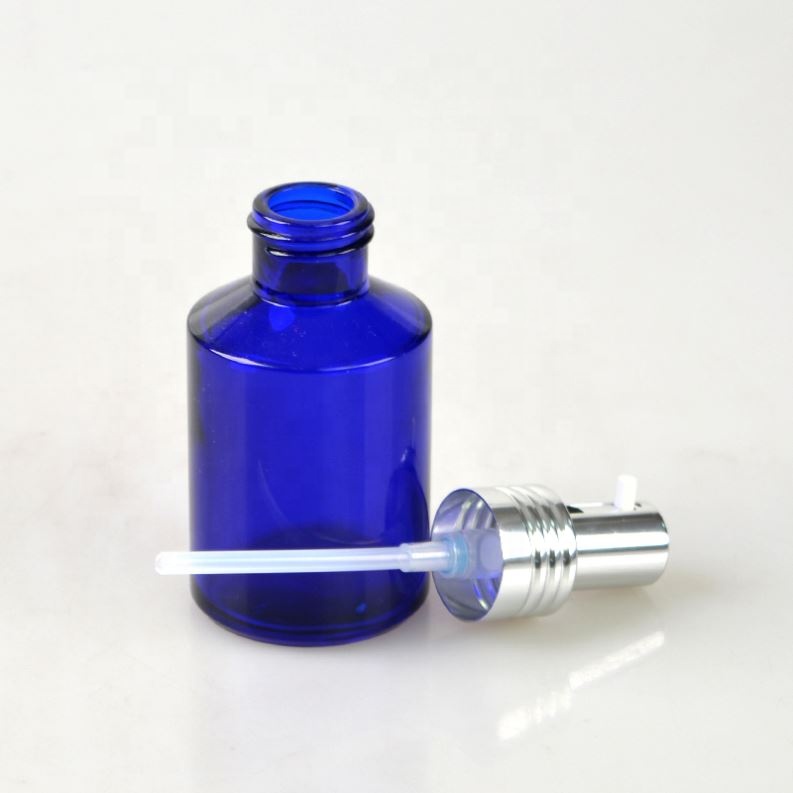 New Product 100Ml Essential Blue Glass Bottle And Jar