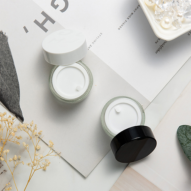 New Product 2019 Empty Cosmetic 15g 20g 30g 50g 100g Clear green Matte Black Amber glass Jar For Skin Care Cream