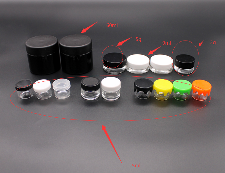 New Product 5ml 9ml 60ml ChildProof Glass Jar for cbd flower Glass Jars and bottles