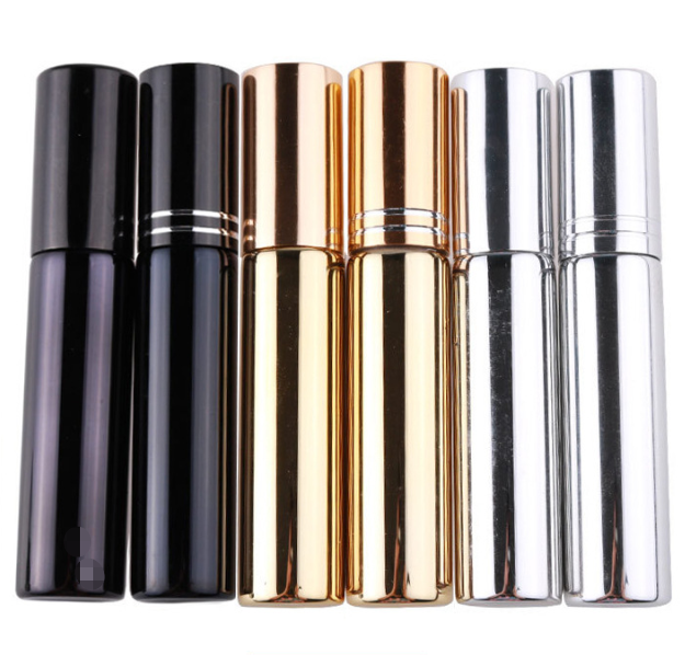 New Product Hot Sale 5ml 10ml 15ml Colorful UV Glass Bottle Essential Oil Use Roll on Bottle with Steel roller