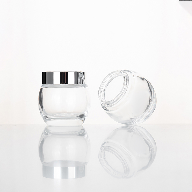 New Product Wholesale Empty 5g 15g 30g 50g 100g Cosmetic Face Cream Frosted Clear glass Jar Bamboo Cap