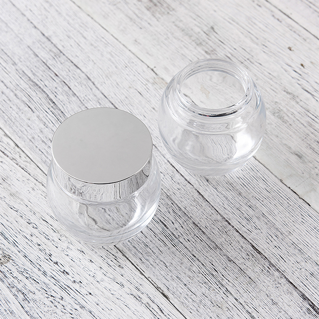 New Product Wholesale Empty 5g 15g 30g 50g 100g Cosmetic Face Cream Frosted Clear glass Jar Bamboo Cap