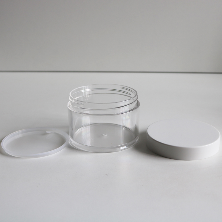 New Products China Supplier Cosmetic Packaging, 200g Plastic Clear Body Butter Face Mask Hair Pomade Container Jar