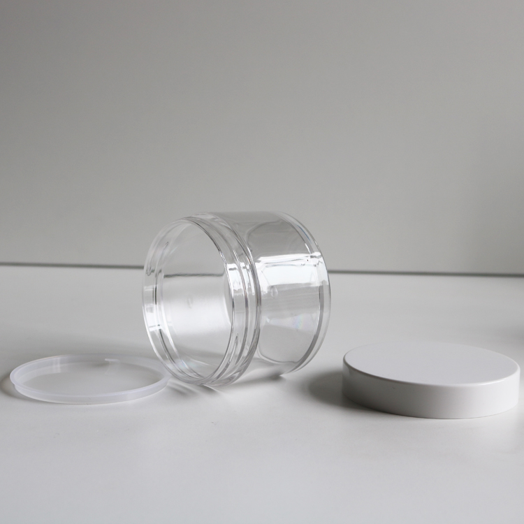 New Products China Supplier Cosmetic Packaging, 200g Plastic Clear Body Butter Face Mask Hair Pomade Container Jar