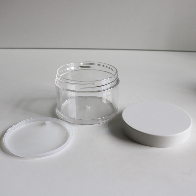 New Products China Supplier Cosmetic Packaging, 200g Plastic Clear Body Butter Face Mask Hair Pomade Container Jar