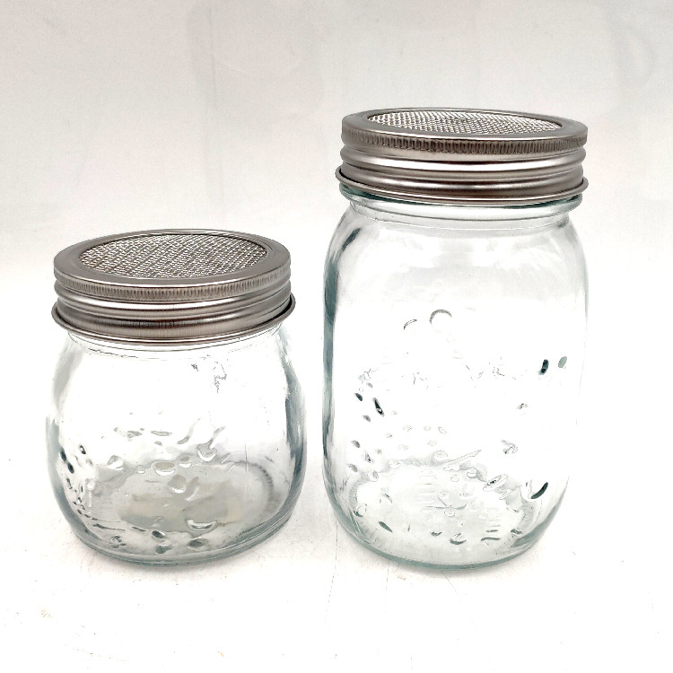 New Products Glass Seed Mason Jar with Stainless Steel Sprouting Lids