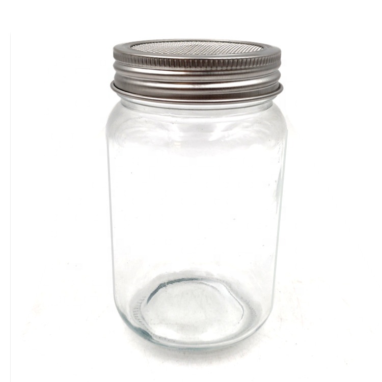 New Products Glass Seed Mason Jar with Stainless Steel Sprouting Lids