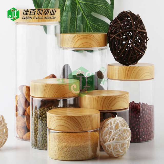 New Products PLA material Cream Jar, Bamboo Printing Lid Empty Jar, 200ML 250ML 300ML Plastic Cosmetic Jar with Screw Cap