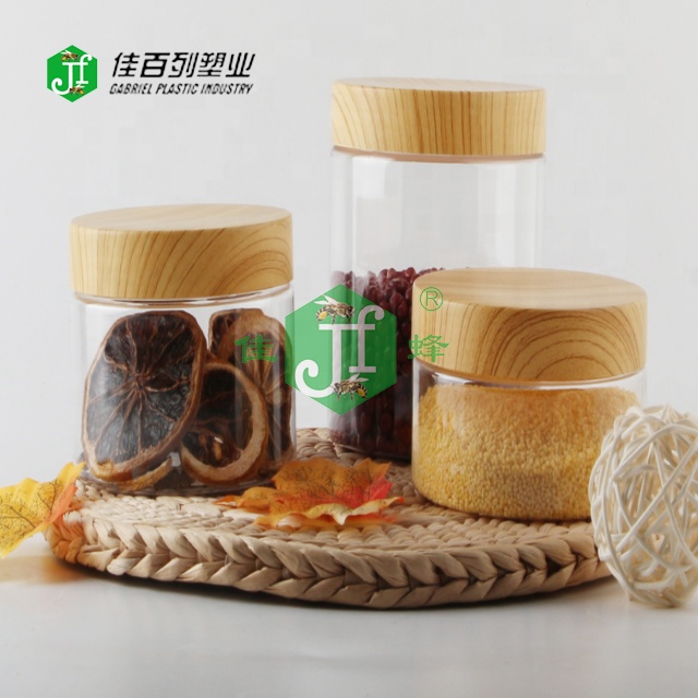 New Products PLA material Cream Jar, Bamboo Printing Lid Empty Jar, 200ML 250ML 300ML Plastic Cosmetic Jar with Screw Cap