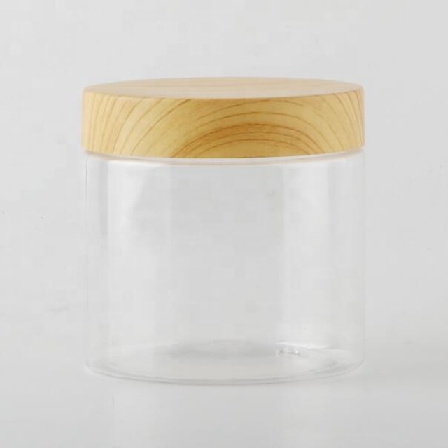 New Products PLA material Cream Jar, Bamboo Printing Lid Empty Jar, 200ML 250ML 300ML Plastic Cosmetic Jar with Screw Cap
