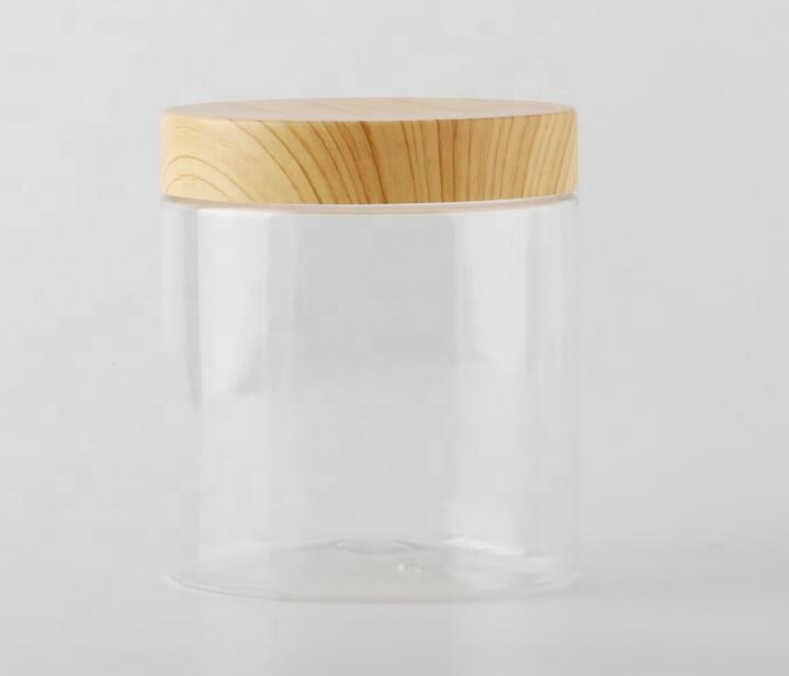 New Products PLA material Cream Jar, Bamboo Printing Lid Empty Jar, 200ML 250ML 300ML Plastic Cosmetic Jar with Screw Cap