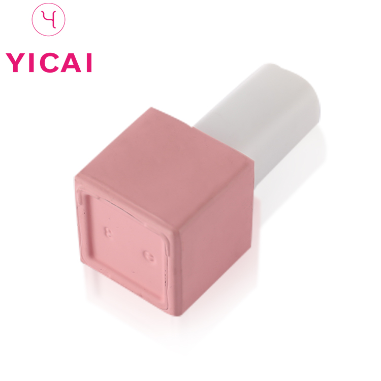 New Promotional Low Price 10 Ml Square Empty Pink Glass Nail Polish Bottle