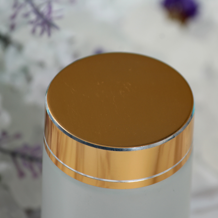New Round Frosted Glass Capsule Bottle with Gold Lid for Pharmaceutical Used