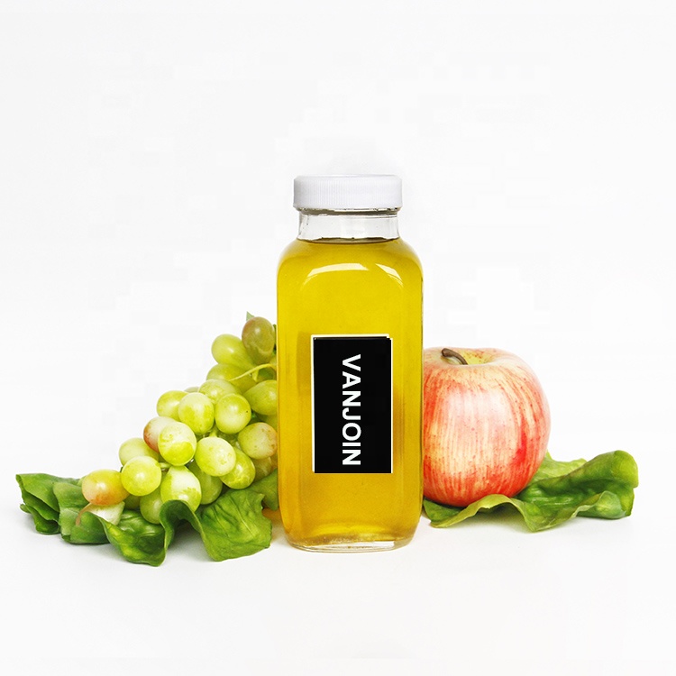 New Stock Juice Bottle 250ml 8oz French Square Glass Bottle With Screw Lid
