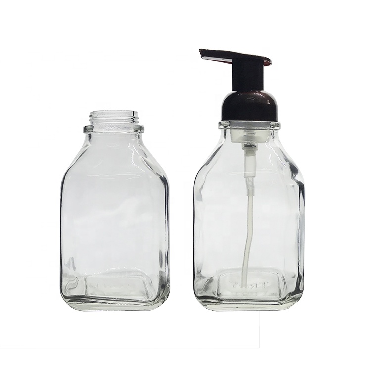 New Style 500ml Square Foaming Soap Pump Bottle Foaming Pump Pet Bottle