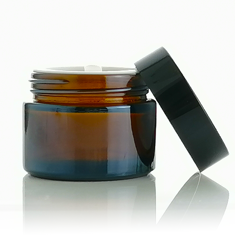 New Style 50g 60g 100g 200g amber black clear glass jar for cream