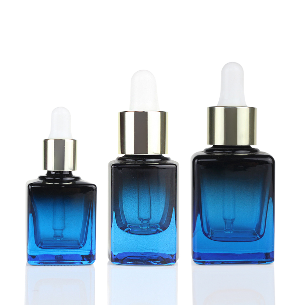 New Style 5ml 10ml 15ml 35ml colorful square shape oil perfume glass dropper bottle for essence oils