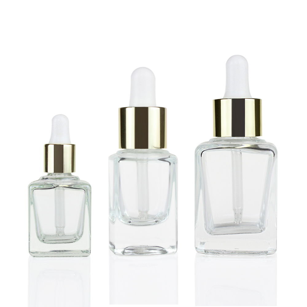 New Style 5ml 10ml 15ml 35ml colorful square shape oil perfume glass dropper bottle for essence oils